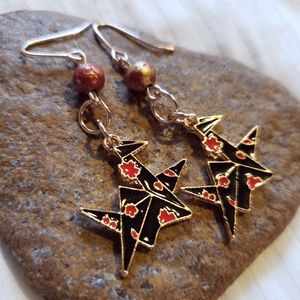 Handmade Japanese Origami Crane Earrings